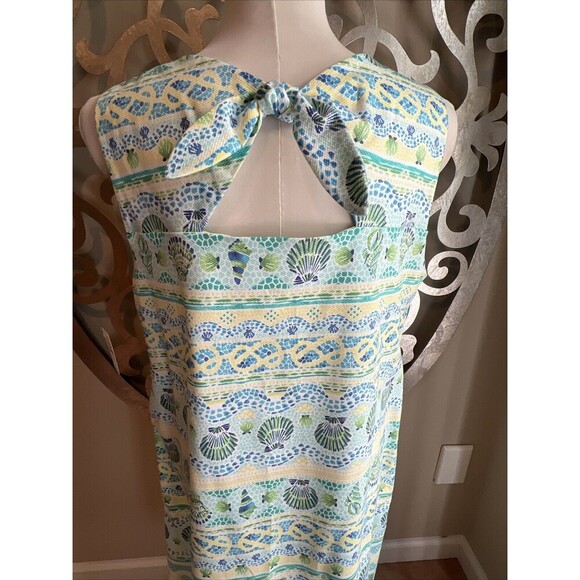 Talbots Dress Size 14 Seashell White Open Bow Back Sleeveless Shift NEW NWT - Picture 7 of 11